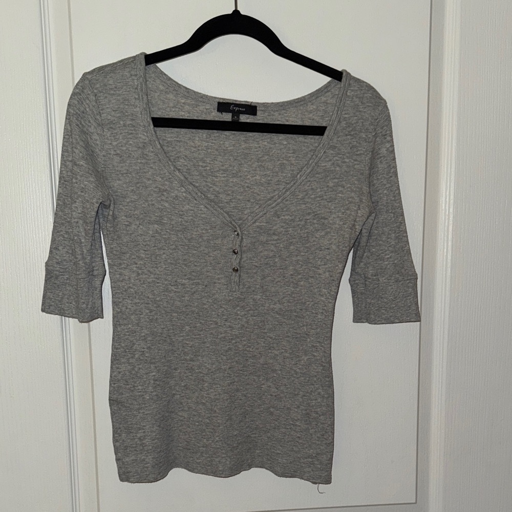 Express Heather Gray Women's Blouse